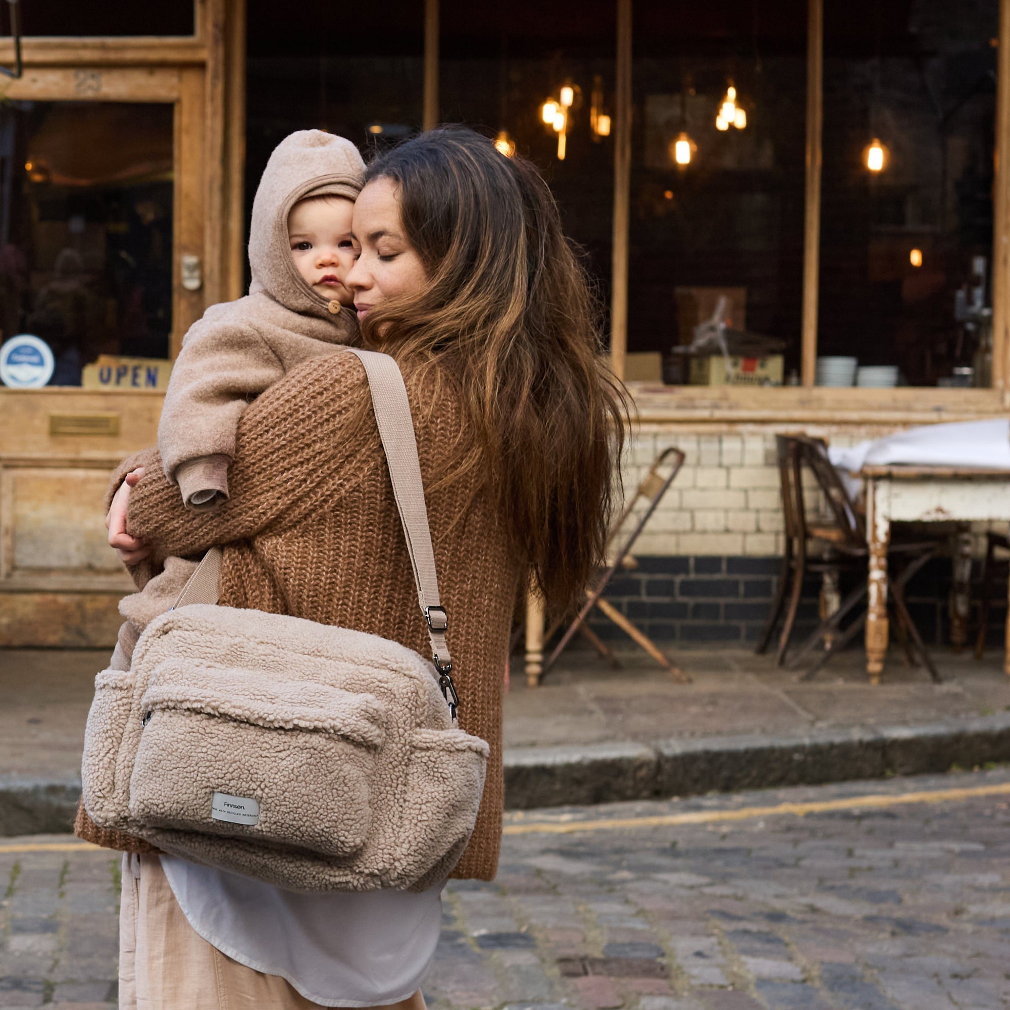 Freya Borg Eco Oversized Stroller Organiser + Buggy Clips (Beige)